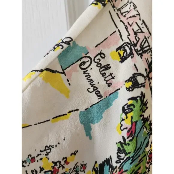 Collette Dinnigan for Anthropologie 100% Silk Dress Kaftan Printemps Size 10 - Picture 8 of 11